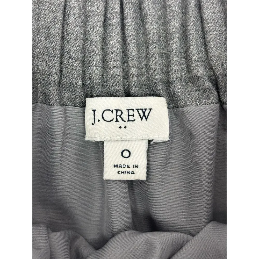 J. Crew Wool Blend Gray High Elastic Waist Mini Skirt Size 0 Preppy Academia